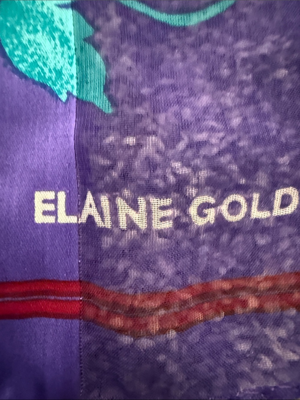 Sheer Purple Floral Embroidered Scarf - Picture 3 of 4